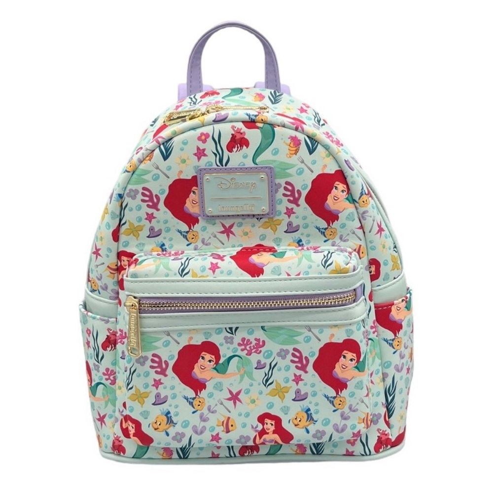 Loungefly Disney Little Mermaid All-Over-Print Exclusive Backpack Mint Green